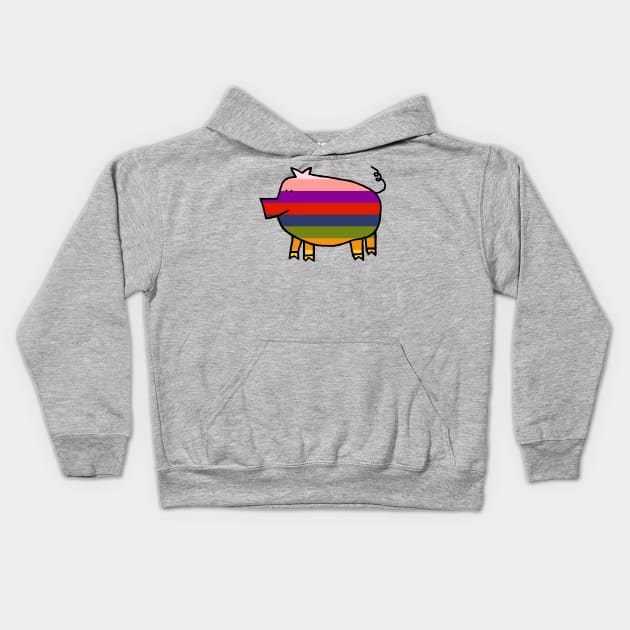 Cute Rainbow Pig Kids Hoodie by ellenhenryart